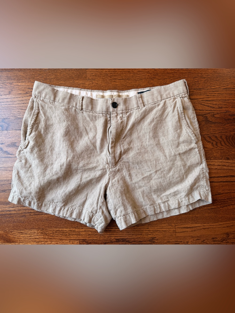 Banana Republic Linen Khaki Casual Shorts 5”
